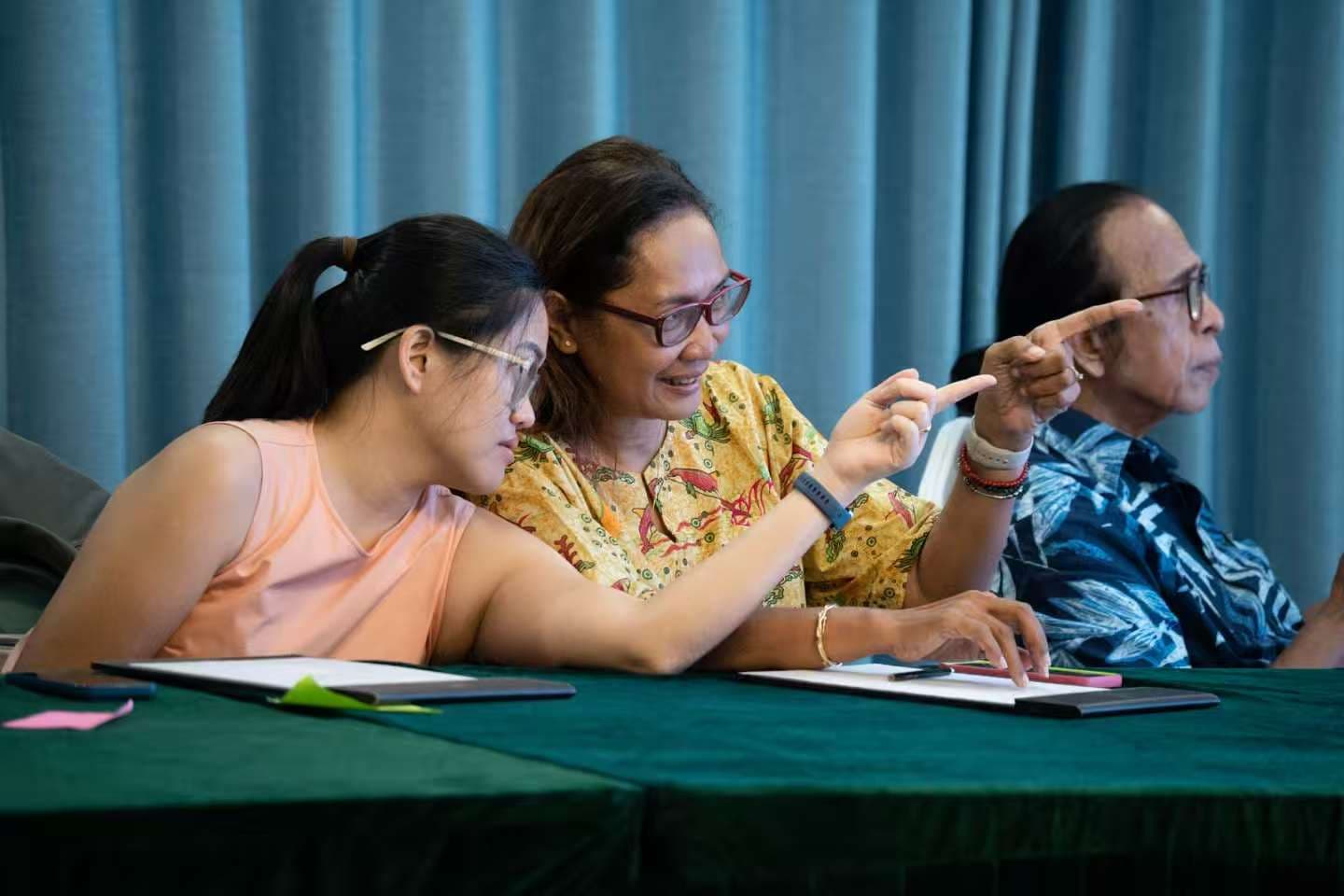 Training session with participants discussing marine conservation