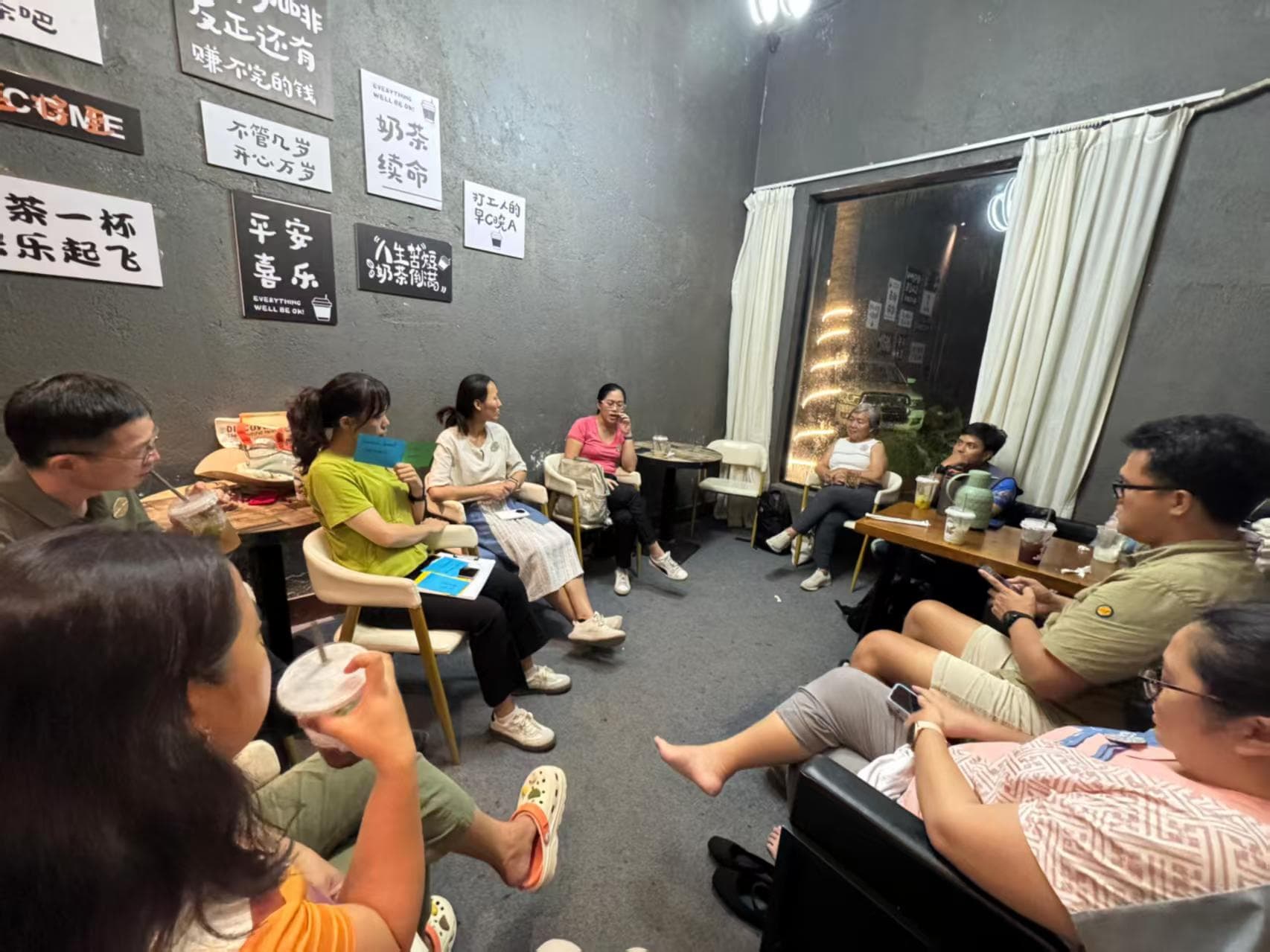 Informal discussion and networking session in local cafe